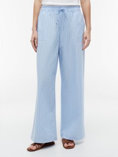 Striped Poplin Pull-On Pant — Vessel Blue 2