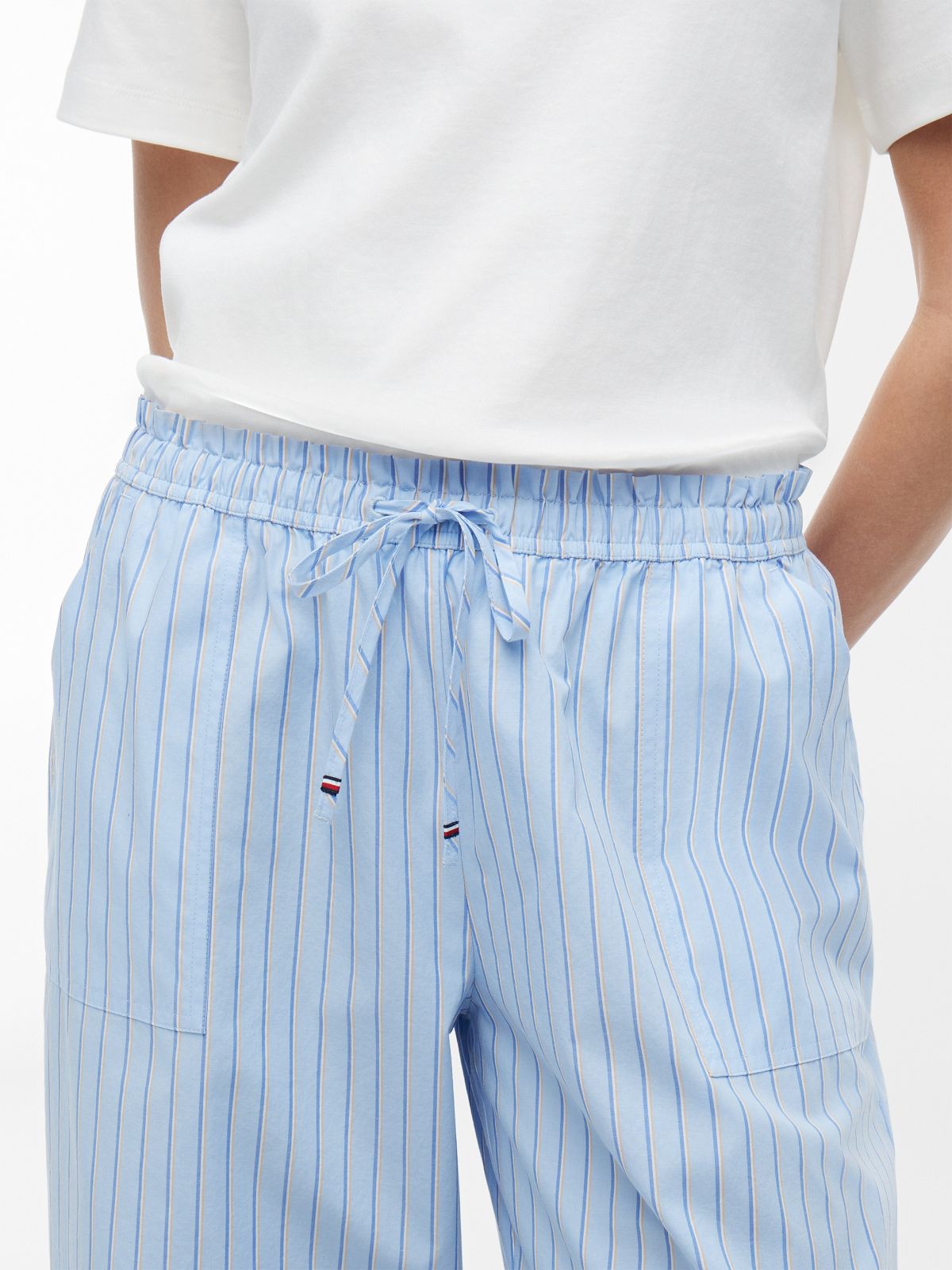 Striped Poplin Pull-On Pant — Vessel Blue