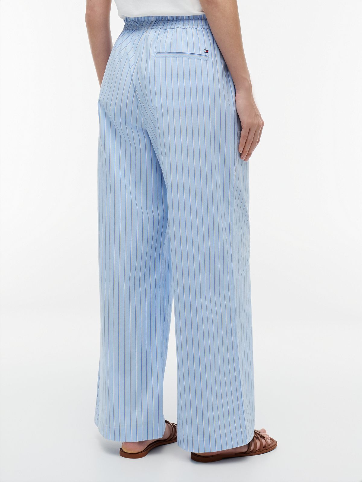 Striped Poplin Pull-On Pant — Vessel Blue