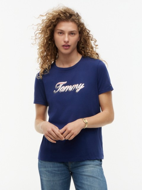 Женские футболки Tommy Hilfiger Foiled Script Logo T-Shirt