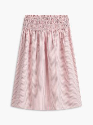 Tommy Hilfiger Striped Shirred Poplin Midi Skirt — фото 5