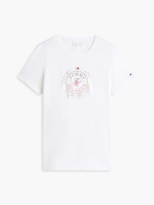 Женские футболки Tommy Hilfiger Foiled Laurel Leaf Logo T-Shirt — фото 5