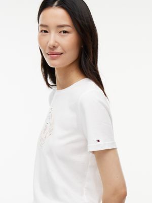 Женские футболки Tommy Hilfiger Foiled Laurel Leaf Logo T-Shirt — фото 3