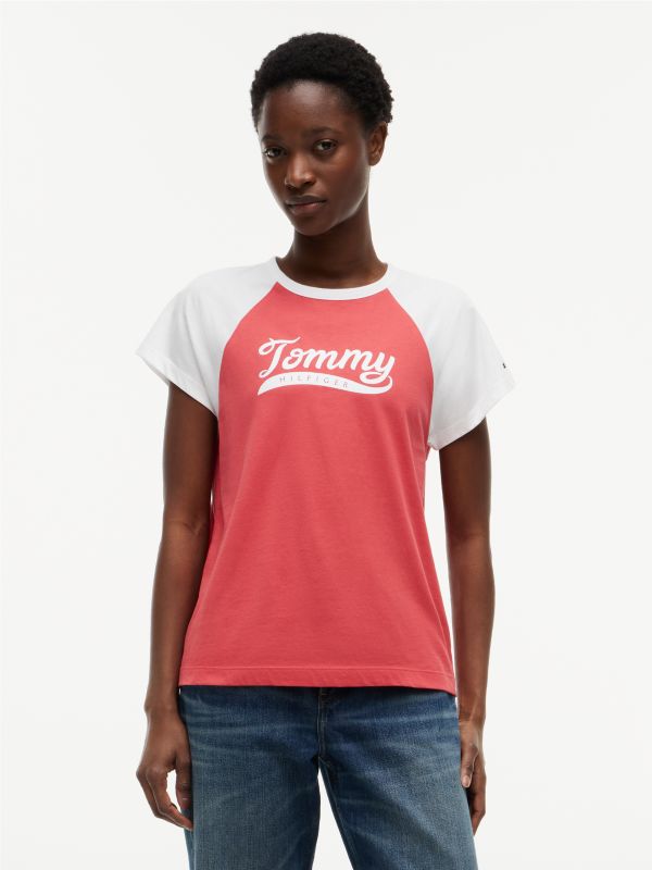 Varsity Logo Raglan T-Shirt — Vintage Red