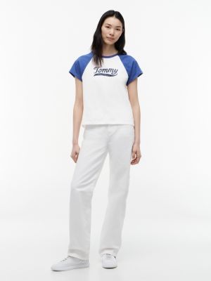 Женские футболки Tommy Hilfiger Varsity Logo Raglan T-Shirt — фото 2