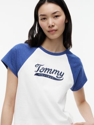 Женские футболки Tommy Hilfiger Varsity Logo Raglan T-Shirt — фото 3