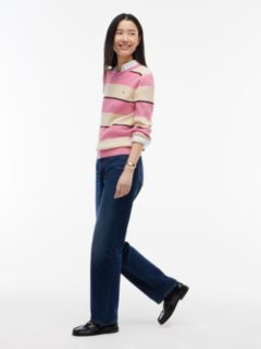 Rugby Stripe Cable Knit Sweater — Mystic Pink 2
