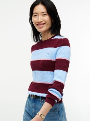 Женские свитеры Tommy Hilfiger Rugby Stripe Cable Knit Sweater — фото 3