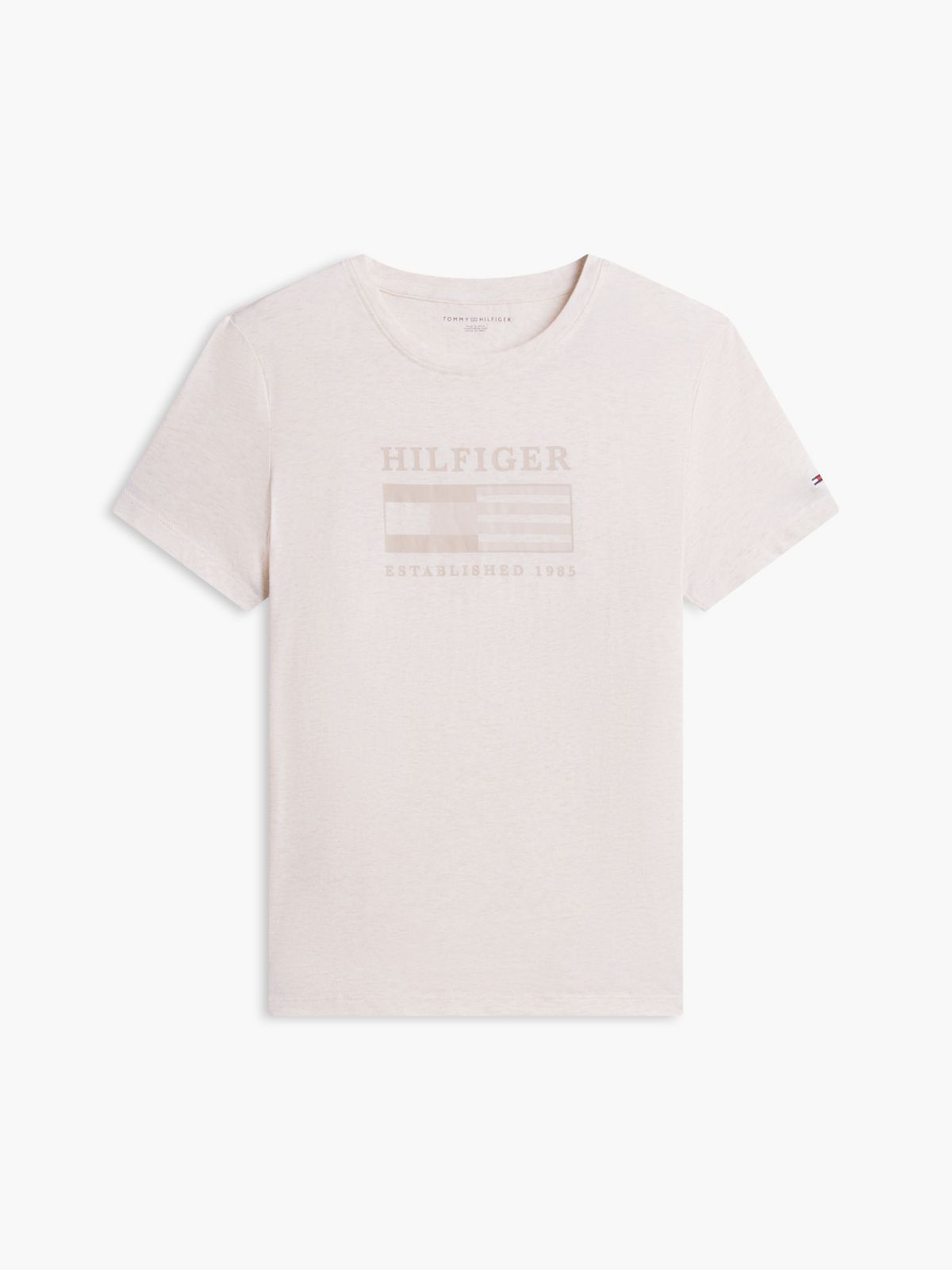 Tonal Flag Logo T-Shirt — Beige Heather