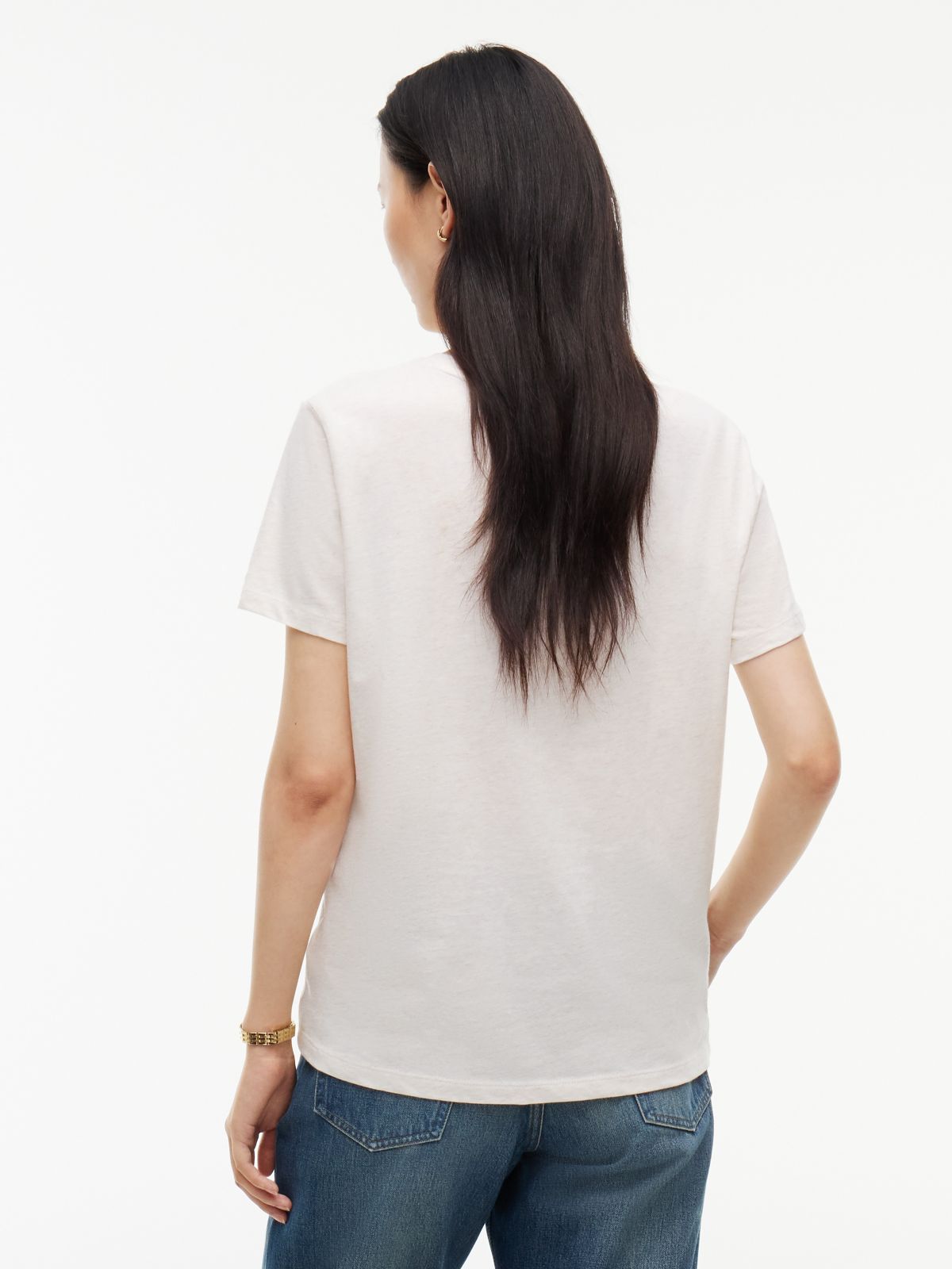 Tonal Flag Logo T-Shirt — Beige Heather