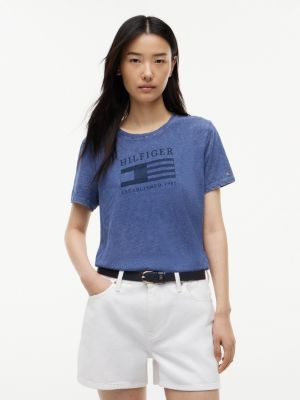 Tonal Flag Logo T-Shirt, Blue Ink