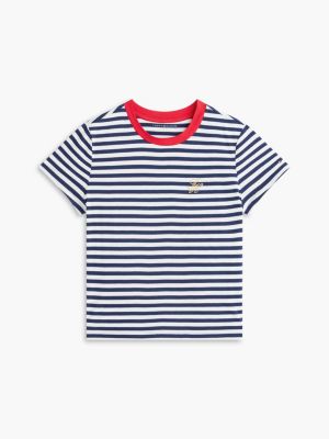 Женские футболки Tommy Hilfiger Script Monogram Striped T-Shirt — фото 5