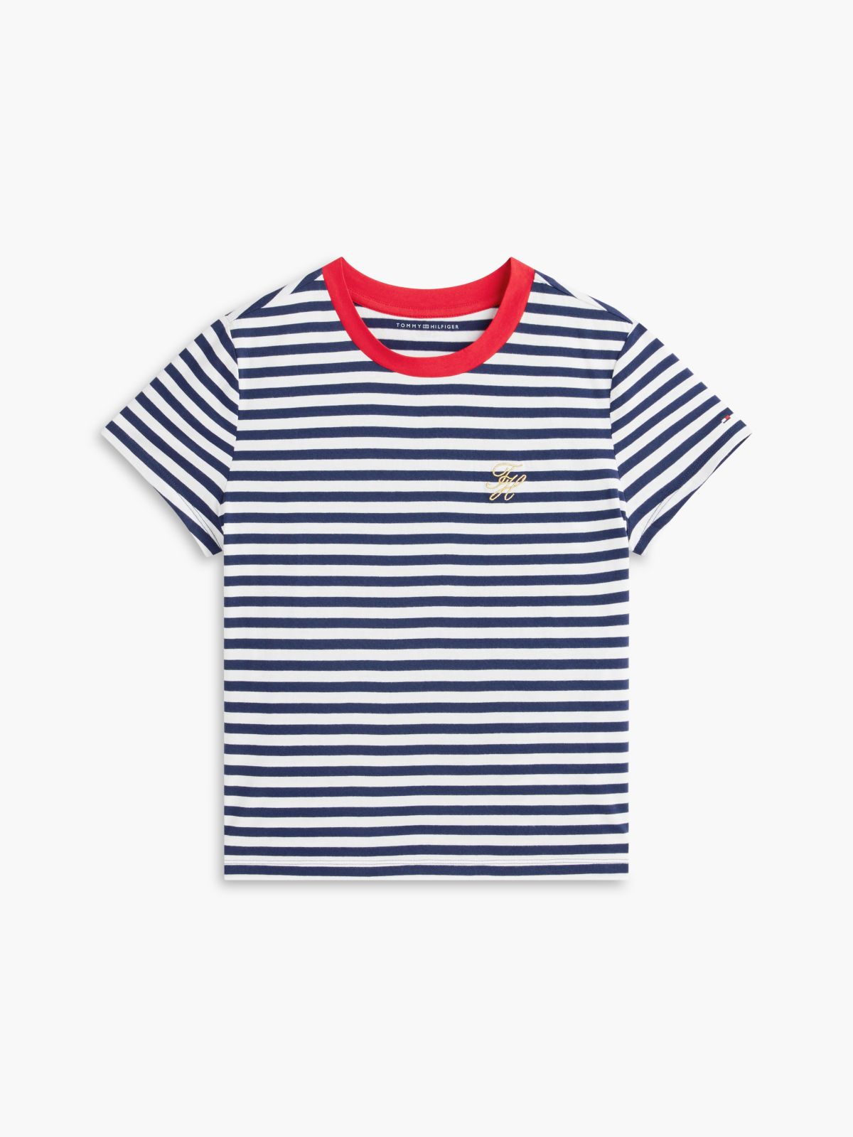 Script Monogram Striped T-Shirt — Preppy Navy