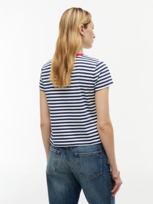 Женские футболки Tommy Hilfiger Script Monogram Striped T-Shirt — фото 4