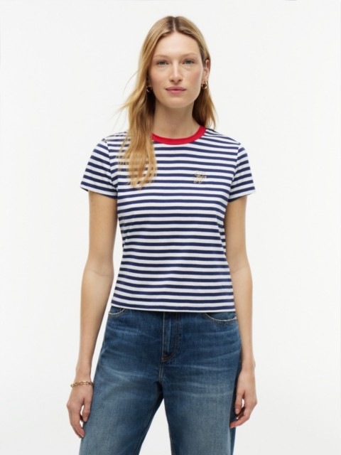 Женские футболки Tommy Hilfiger Script Monogram Striped T-Shirt