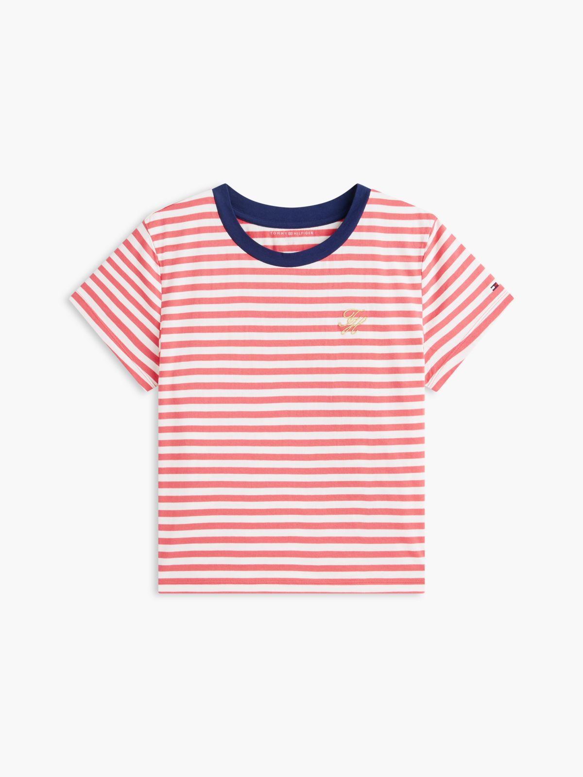 Script Monogram Striped T-Shirt — Rich Cream