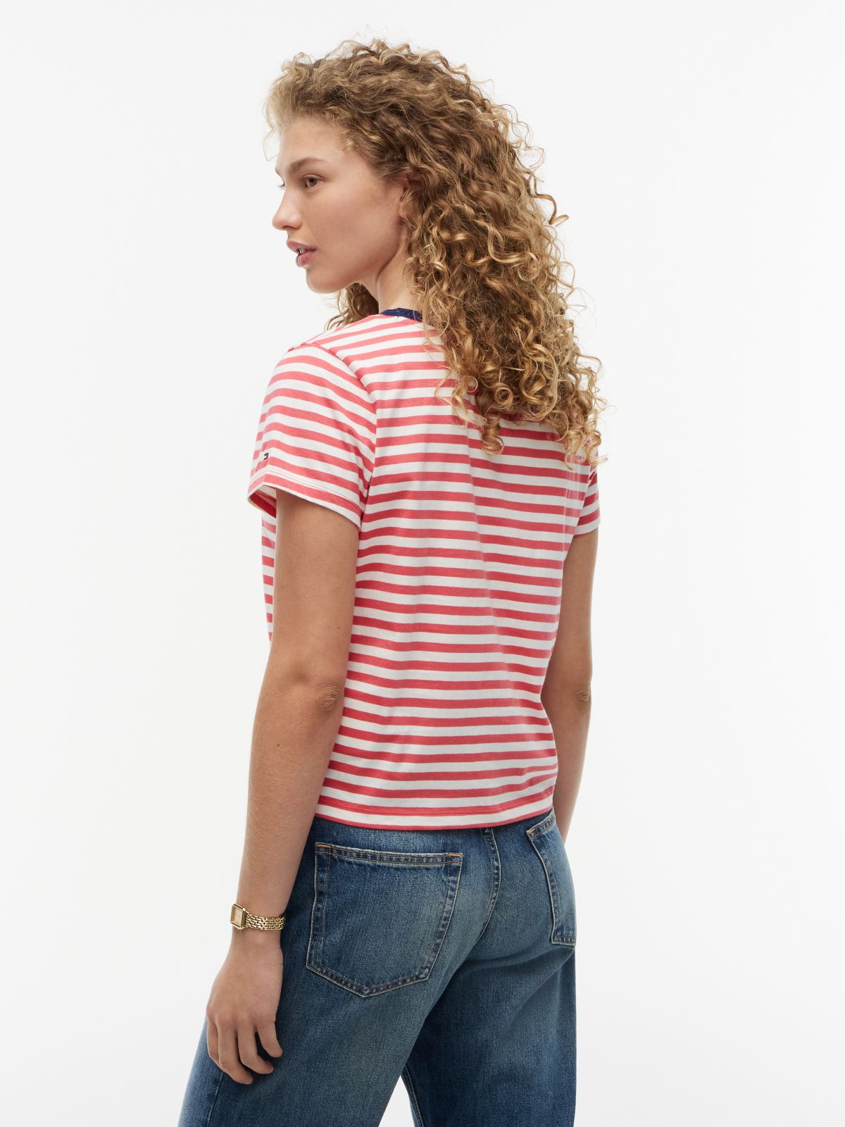 Script Monogram Striped T-Shirt — Rich Cream