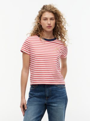 Script Monogram Striped T-Shirt, Rich Cream