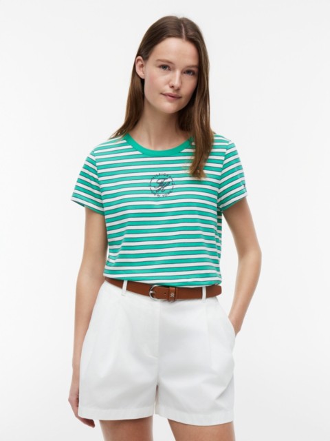 Женские футболки Tommy Hilfiger Nautical Script Monogram Striped T-Shirt