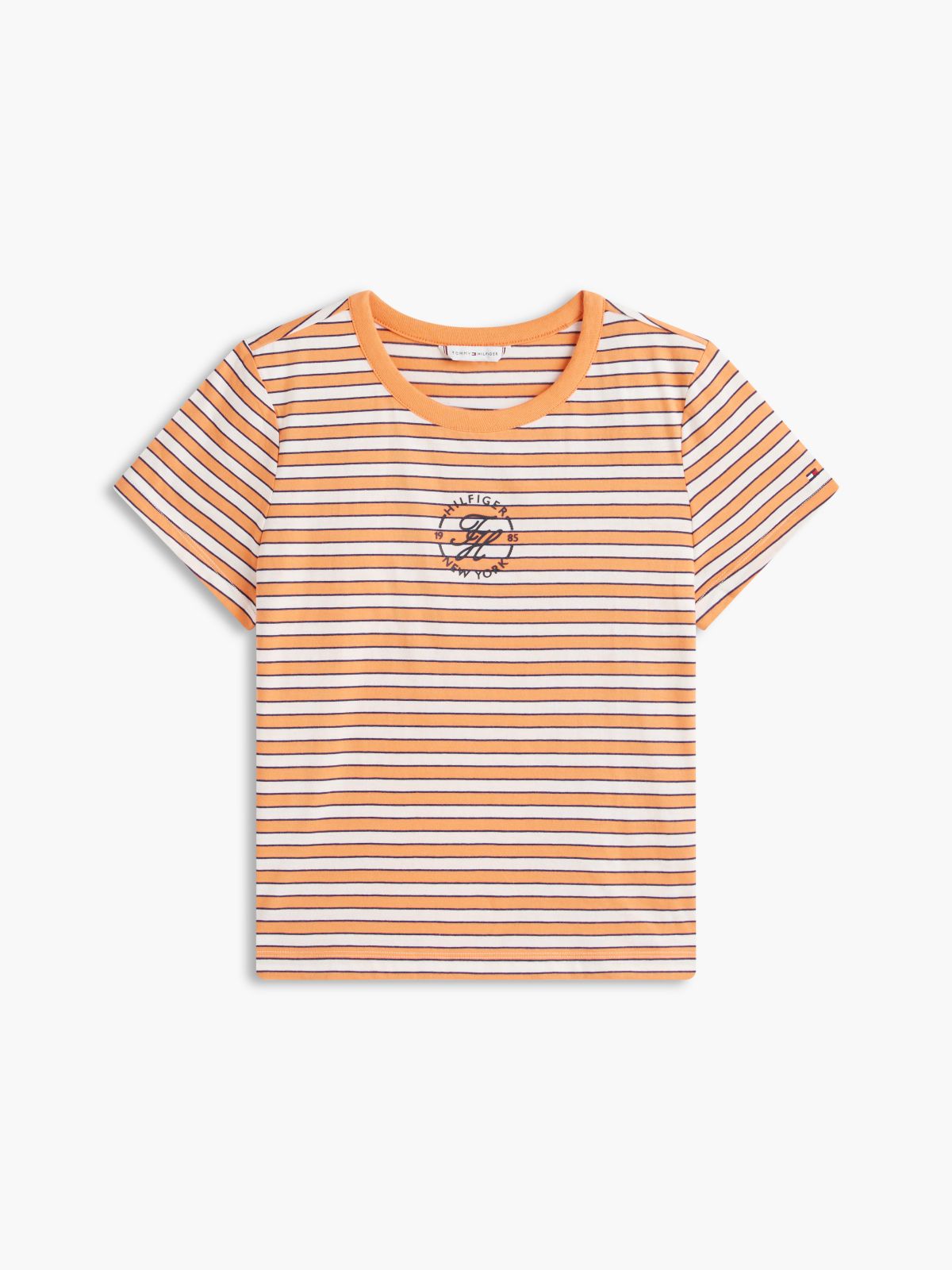 Nautical Script Monogram Striped T-Shirt — Papaya Ray