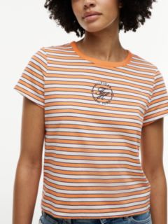 Nautical Script Monogram Striped T-Shirt — Papaya Ray 3