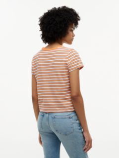 Nautical Script Monogram Striped T-Shirt — Papaya Ray 4