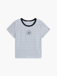Nautical Script Monogram Striped T-Shirt — Ivory Silk 5