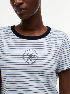 Nautical Script Monogram Striped T-Shirt — Ivory Silk 3