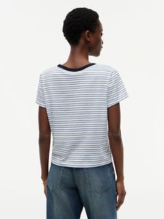 Nautical Script Monogram Striped T-Shirt — Ivory Silk 4