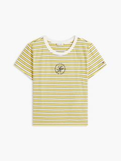 Nautical Script Monogram Striped T-Shirt — Star Fruit Yellow 5