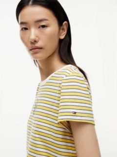 Nautical Script Monogram Striped T-Shirt — Star Fruit Yellow 3