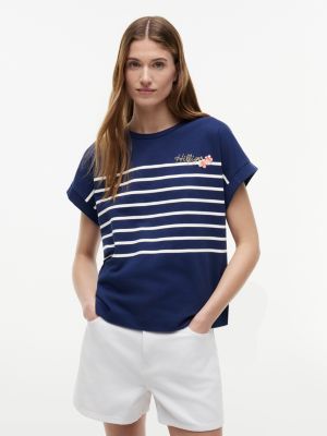 Floral Hilfiger Logo T-Shirt, Preppy Navy