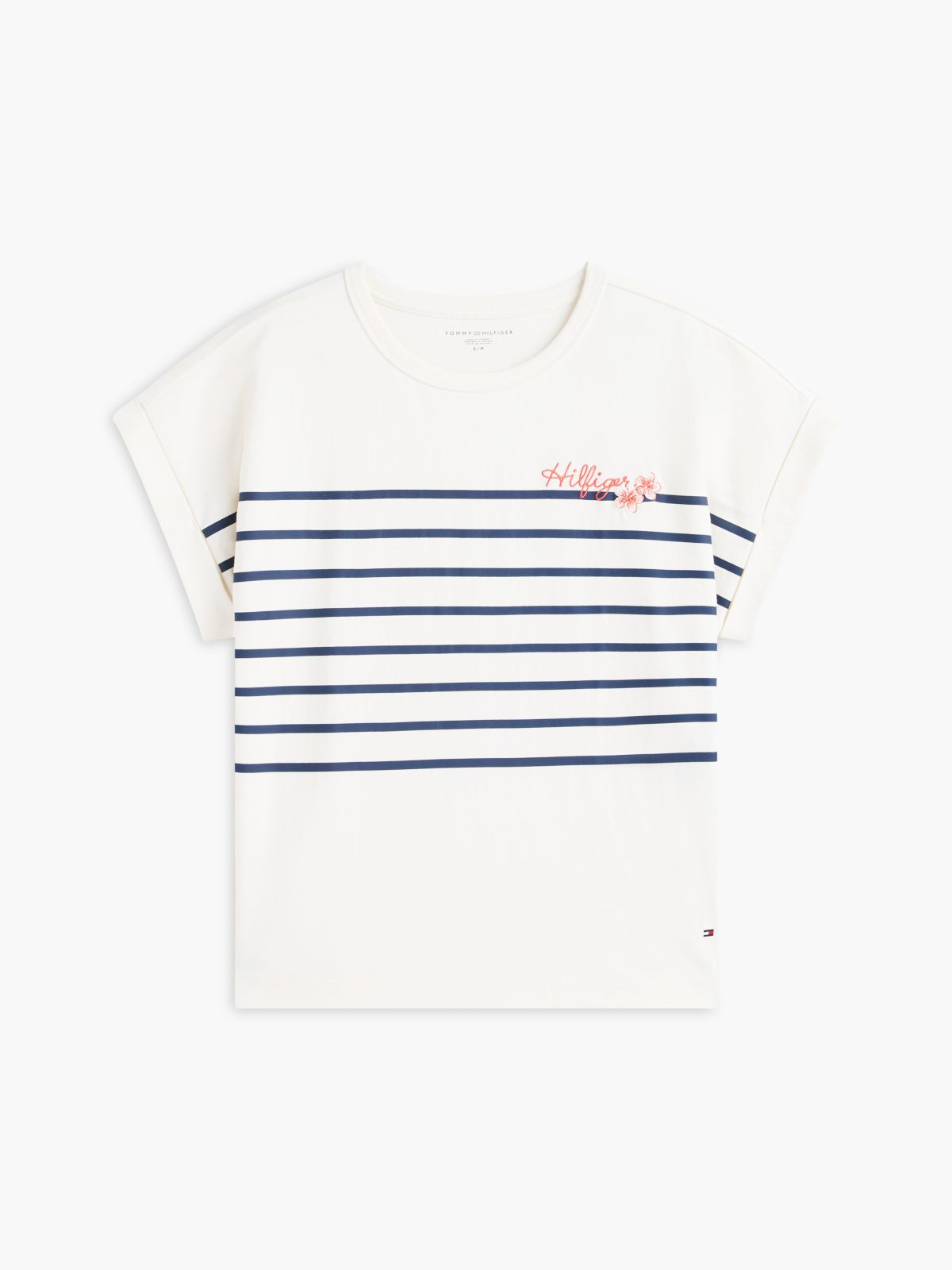 Floral Hilfiger Logo T-Shirt — Ivory Silk