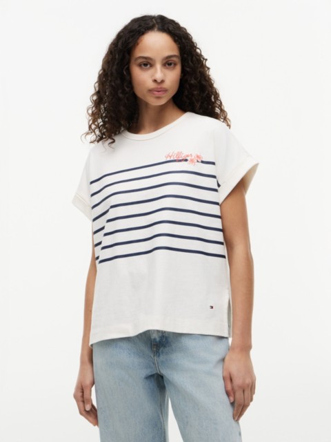 Женские футболки Tommy Hilfiger Floral Hilfiger Logo T-Shirt