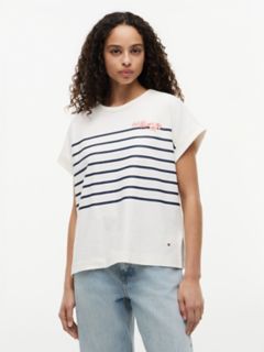 Floral Hilfiger Logo T-Shirt — Ivory Silk 1