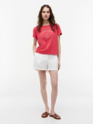Женские футболки Tommy Hilfiger Gingham Script Monogram T-Shirt — фото 2