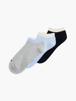 Scalloped Ankle Sock 3-Pack, Navy/Multi
