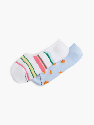 Fruit & Stripe No-Show Sock 2-Pack, Lucent White Multi