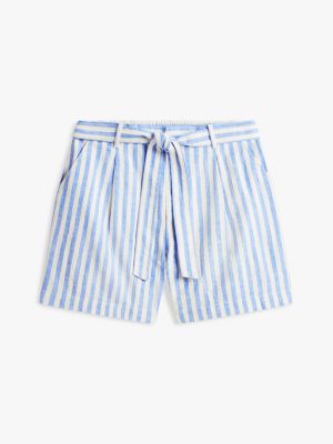 Женские брюки Tommy Hilfiger Belted Striped Linen-Blend Short — фото 5