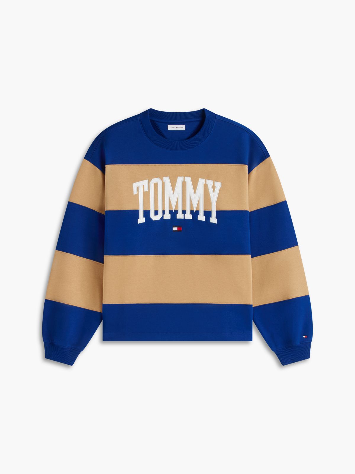 Varsity Logo Rugby Stripe Sweatshirt — Anchor Blue