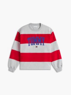 Varsity Logo Rugby Stripe Sweatshirt — Grey Heather 5