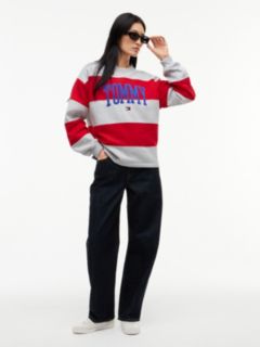 Varsity Logo Rugby Stripe Sweatshirt — Grey Heather 2
