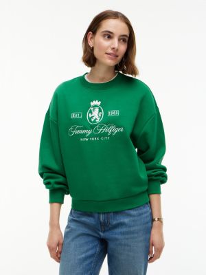 Relaxed Fit Crest Logo Sweatshirt, Nouveau Green