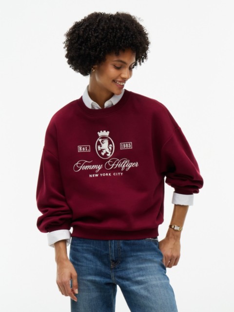 Женские худи Tommy Hilfiger Relaxed Fit Crest Logo Sweatshirt