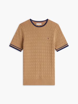 Женские свитеры Tommy Hilfiger Short-Sleeve Cable Knit Tipped Sweater — фото 5