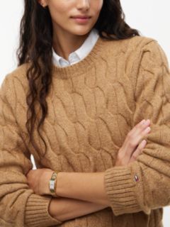 TH Soft Touch Cable Knit Crewneck Sweater — Brown 3