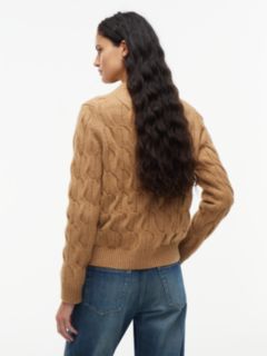 TH Soft Touch Cable Knit Crewneck Sweater — Brown 4