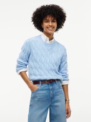 TH Soft Touch Cable Knit Crewneck Sweater, Well Water