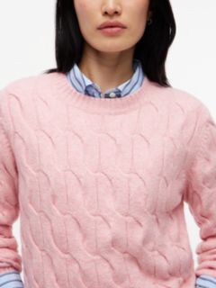 TH Soft Touch Cable Knit Crewneck Sweater — Pink 3