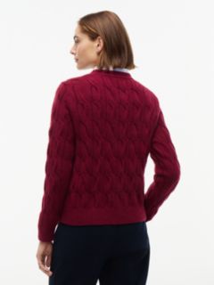TH Soft Touch Cable Knit Crewneck Sweater — Burgundy 4